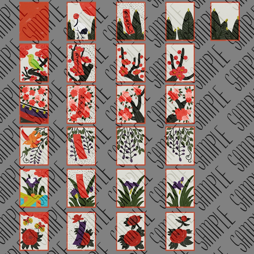 【フリー素材】なんかに使えそうな花札の素材