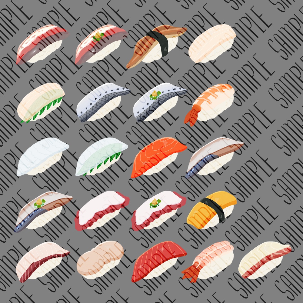 フリー素材「なんかに使えそうなお寿司の素材」