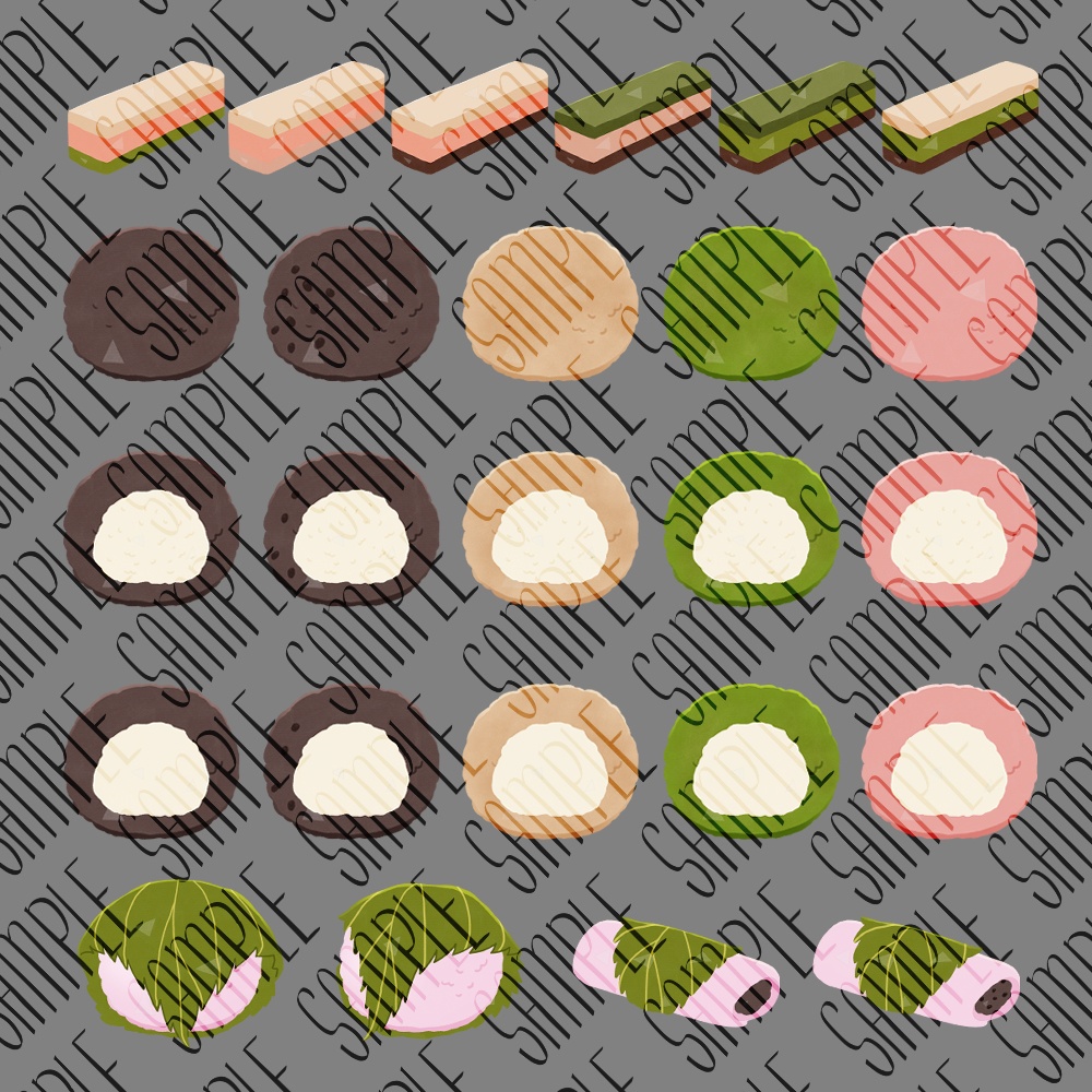 フリー素材「なんかに使えそうな春の和菓子の素材」