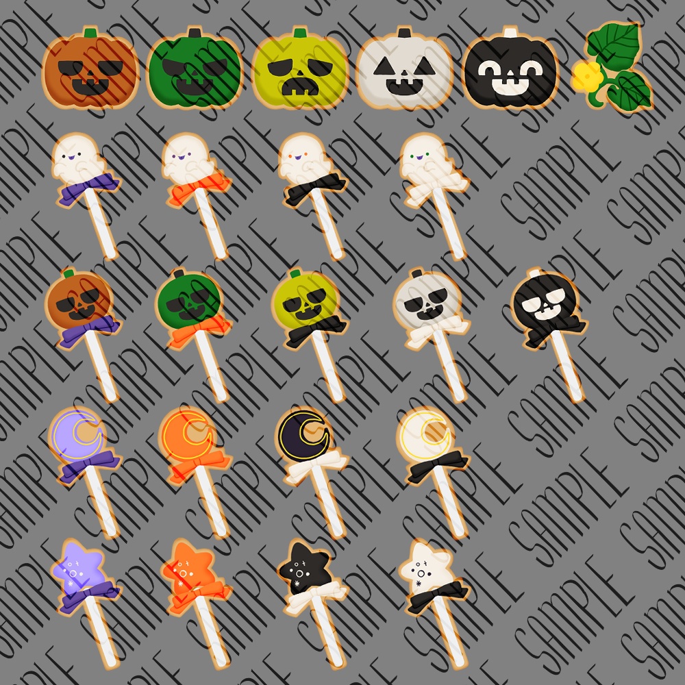 フリー素材「なんかに使えそうなハロウィンアイシングクッキーの素材」