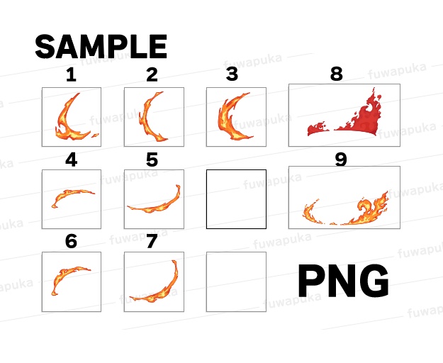 火属性のエフェクト_イラスト素材_PNGのみもあります
