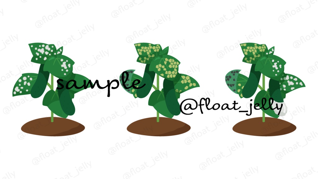 病気の野菜_トマトとキュウリのイラスト素材_ベクター