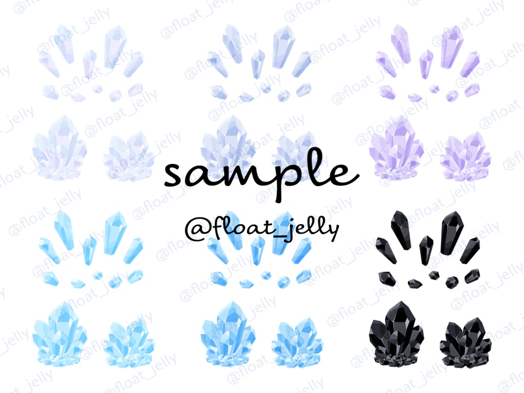 宝石の原石_クラスターのイラスト素材_ベクター