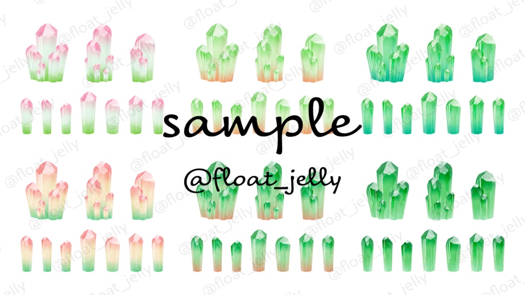 宝石の原石_クラスターのイラスト素材_ベクター