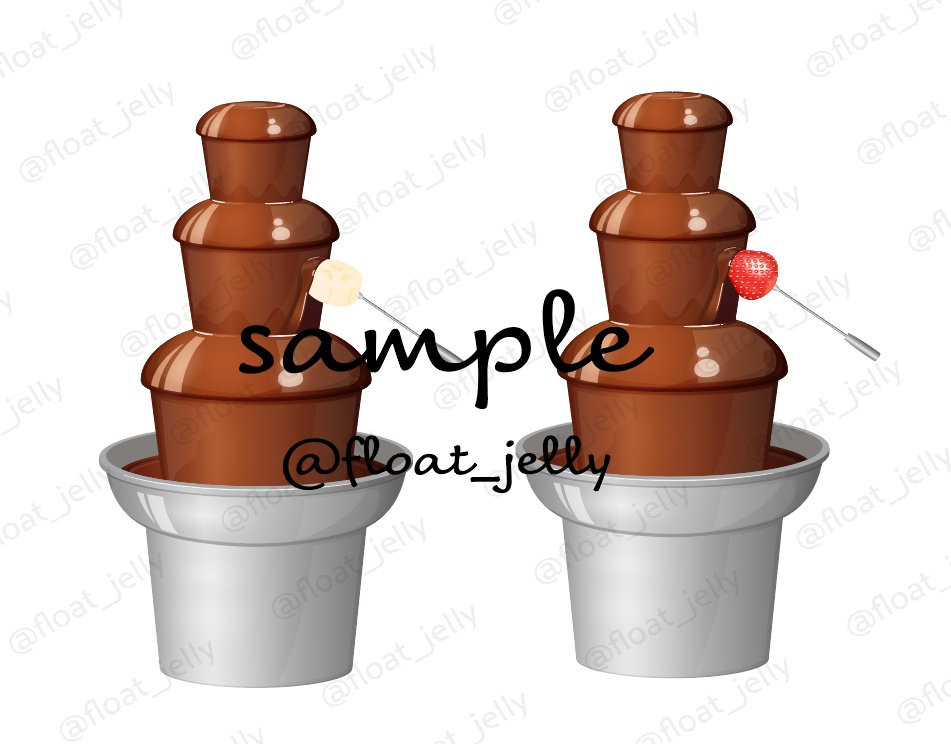 チョコレートフォンデュのイラスト素材_ベクター