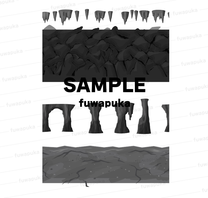 洞窟の風景_ベクター