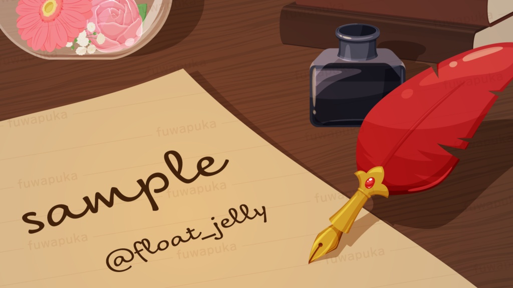 羊皮紙と羽ペンのイラスト素材_ベクター