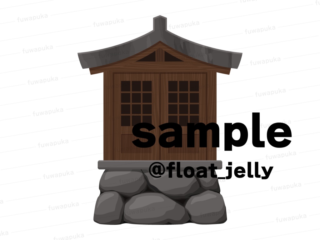 祠とお地蔵様のイラスト素材 _ベクター