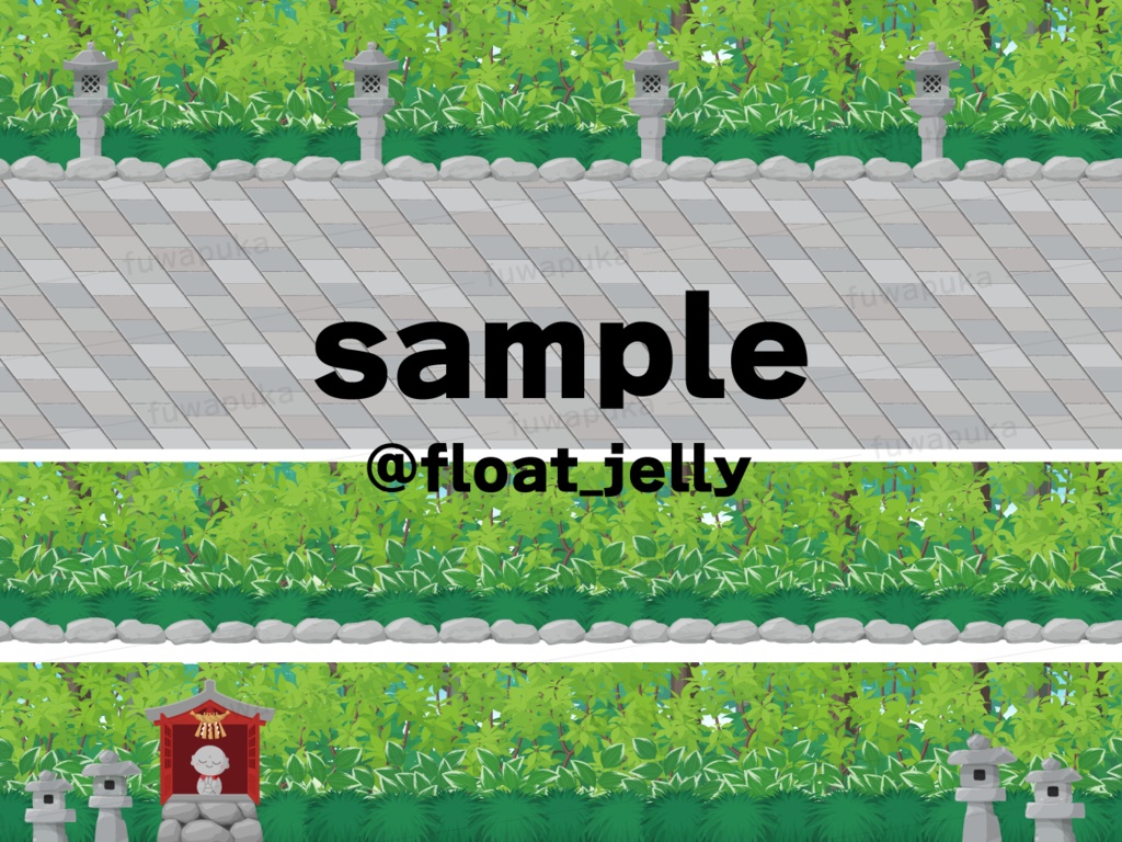 参道の背景と石のラインのイラスト素材_ベクター