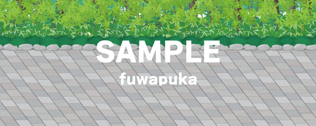 【6層+αシームレス】参道と日本っぽい山の風景イラスト_横スクロールゲームの背景_PNGのみもあります