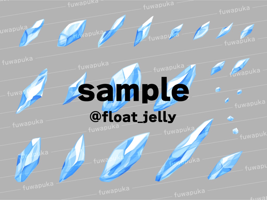 氷のエフェクト素材と背景イラスト_ベクター