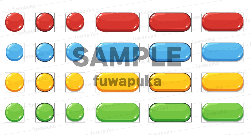 ゲームのUIボタンのアイコン素材セット_PNGのみもあります