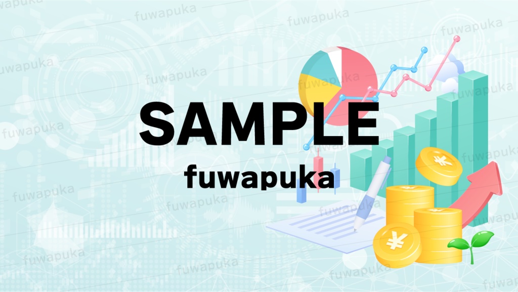 立体的なコインとグラフのベクター素材