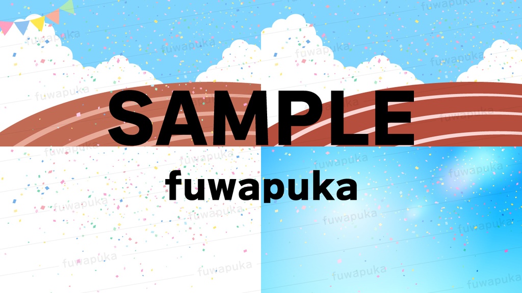 運動会の背景とスピード感のある空の背景素材_ベクター