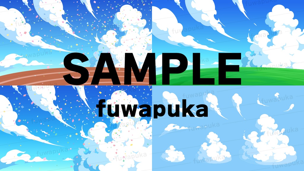 運動会の背景とスピード感のある空の背景素材_ベクター