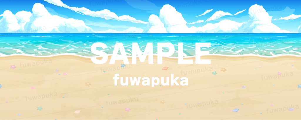 【3層(+1)シームレス】海と砂浜の背景素材_横スクロール用