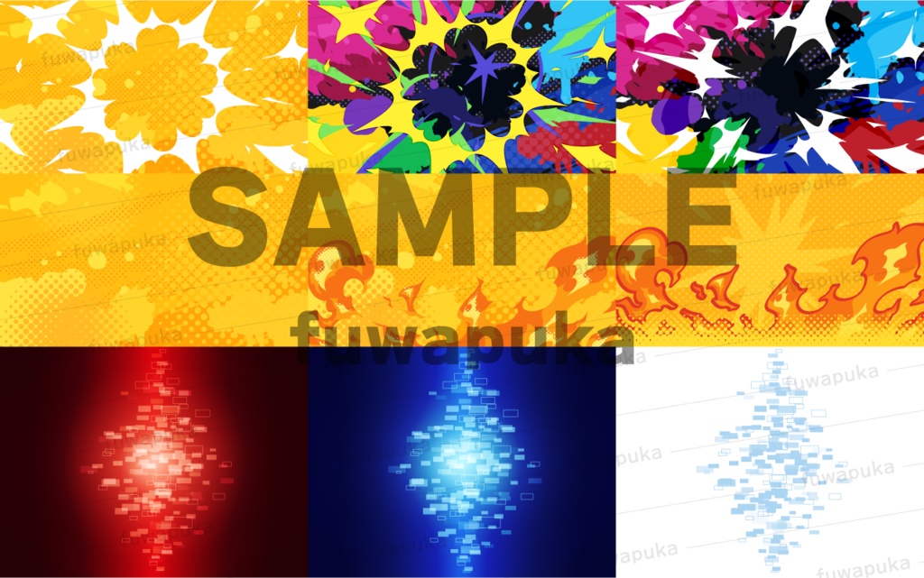 衝撃のエフェクトのイラスト素材セット_ベクター