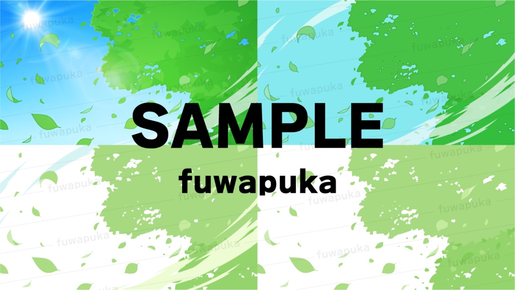 カフェの入り口と舞う葉っぱのイラスト素材_ベクター