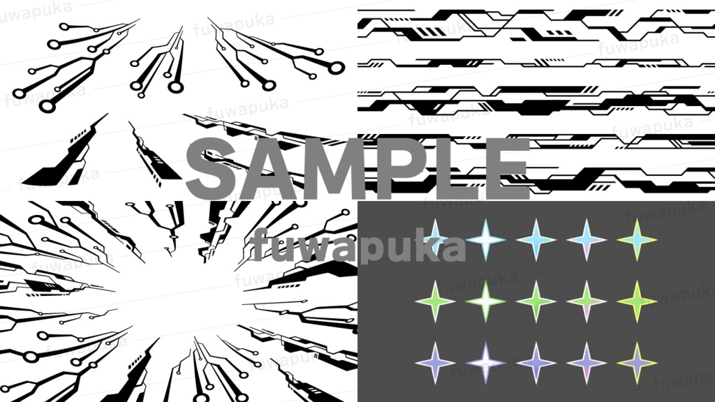 サイバーな雰囲気のイラスト素材_ベクター