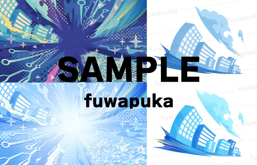 サイバーな雰囲気のイラスト素材_ベクター