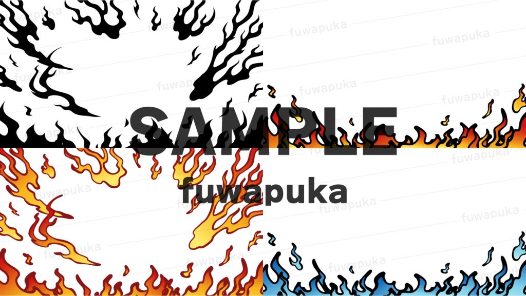 和風の炎のイラスト素材_ベクター