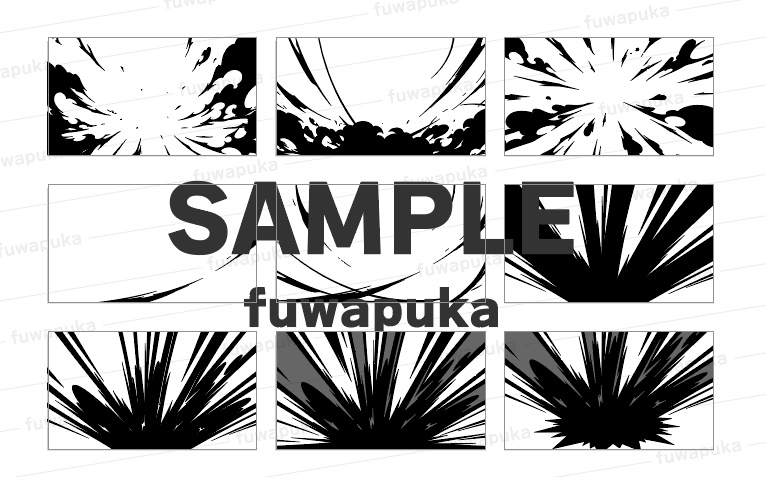 煙のエフェクトのイラスト素材_PNGのみもあります