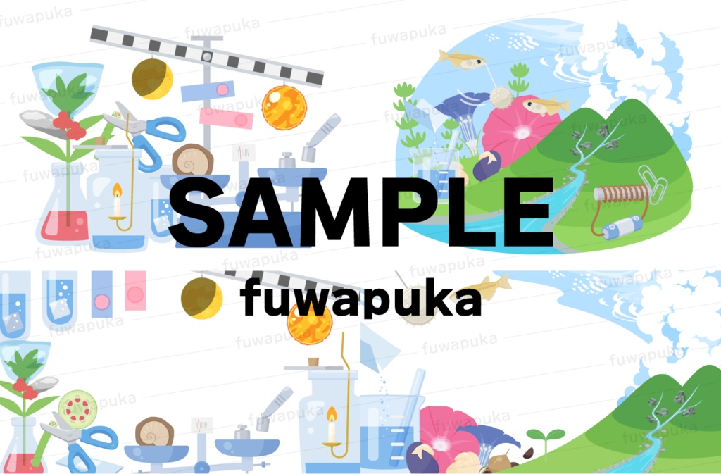 小学校5年生と6年生の理科のイラスト素材_ベクター