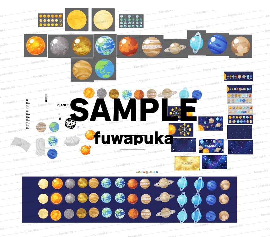 太陽系の惑星のイラスト素材_ベクター