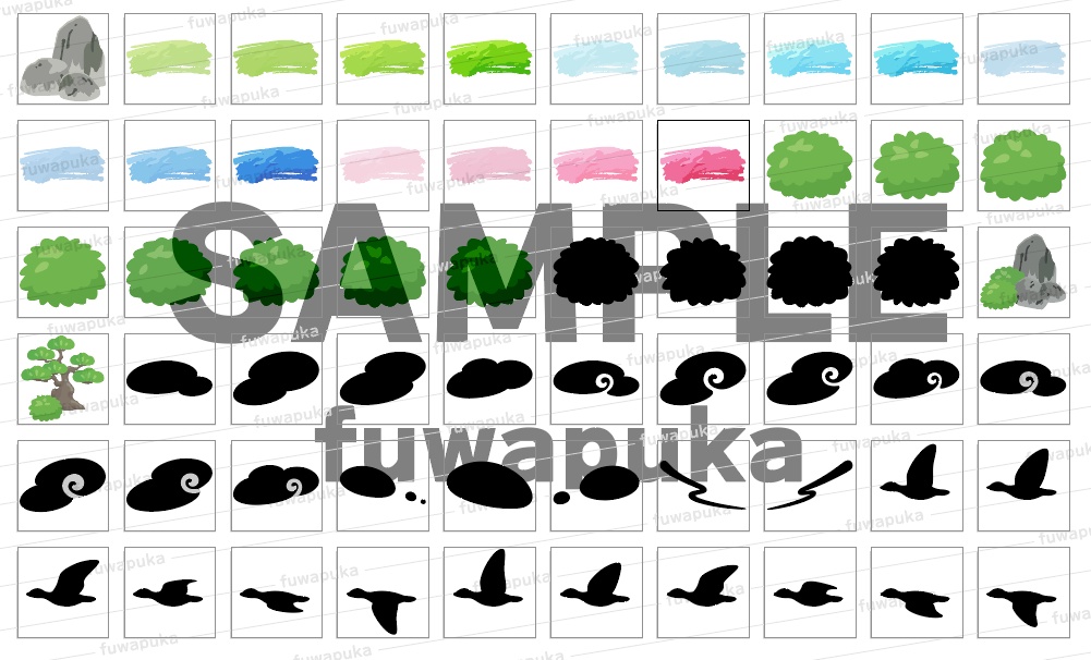 ゆるい雰囲気の和風のイラスト素材_PNG