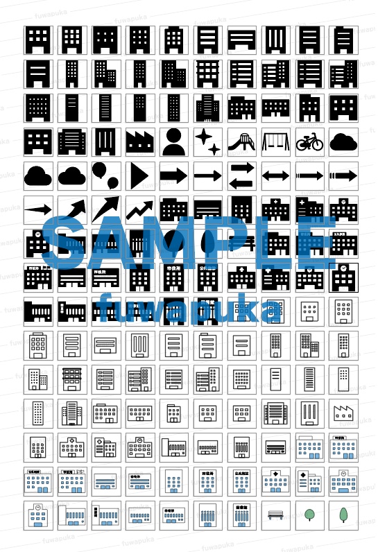 ビルのアイコンのイラスト素材_PNG