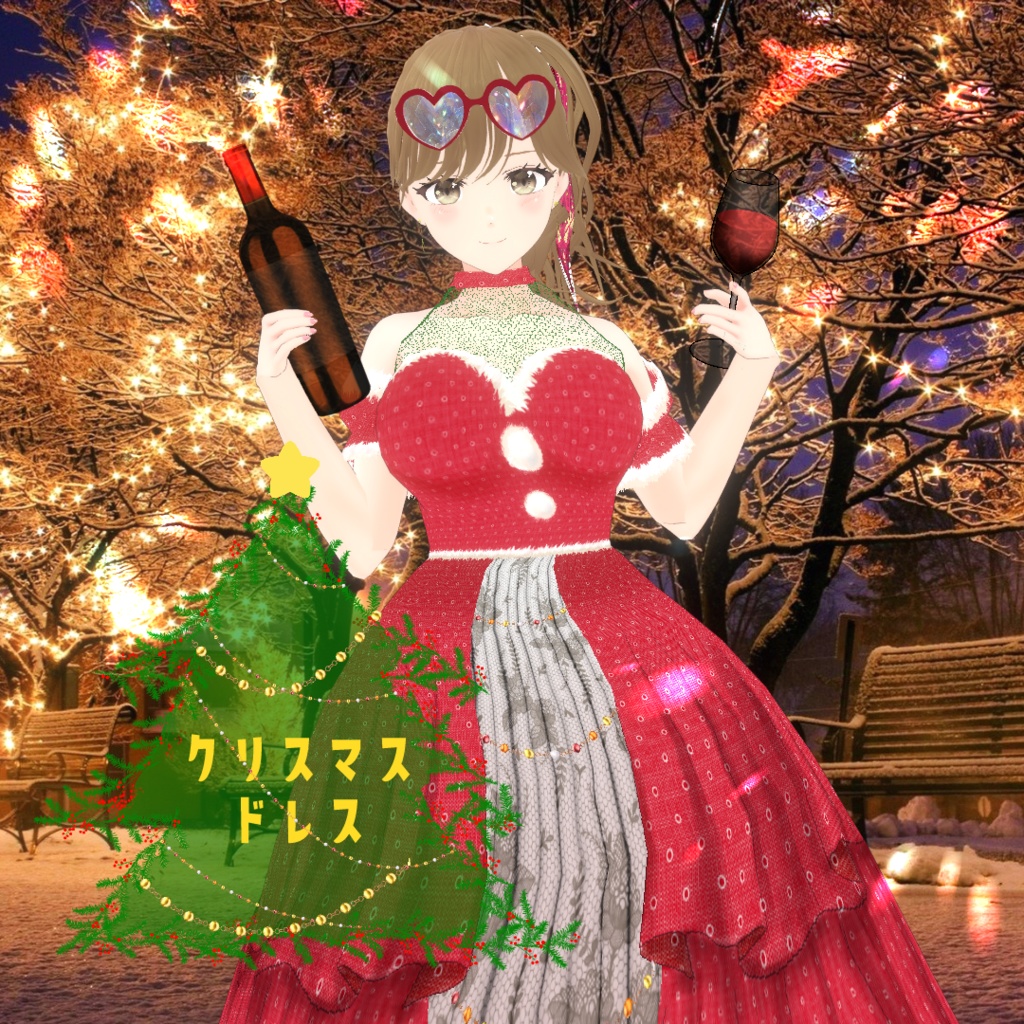 VRoid Outfit Texture　「クリスマスドレス」