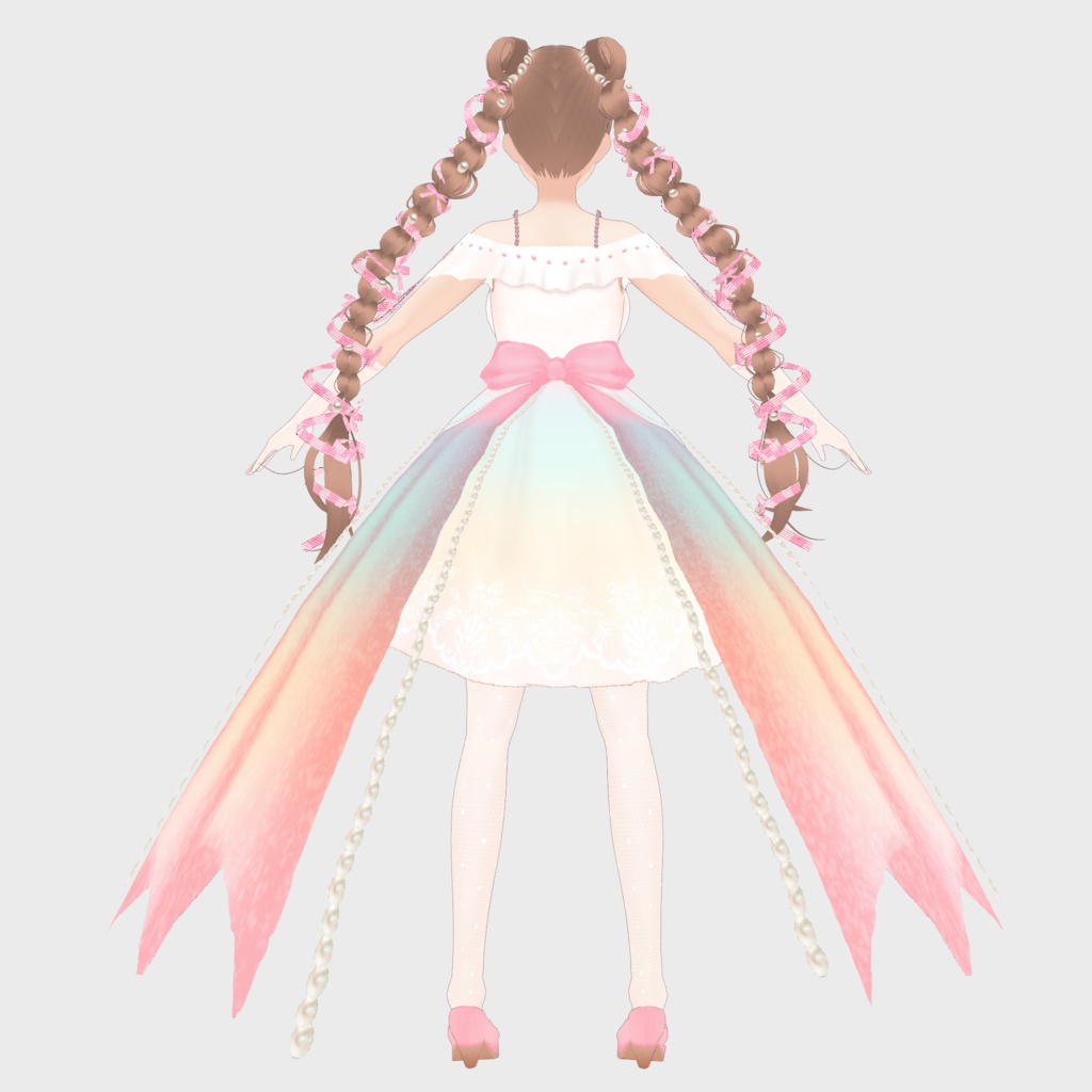 VRoid Outfit Texture 真珠姫のパステルドレス