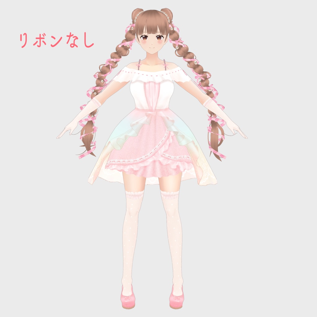 VRoid Outfit Texture 真珠姫のパステルドレス