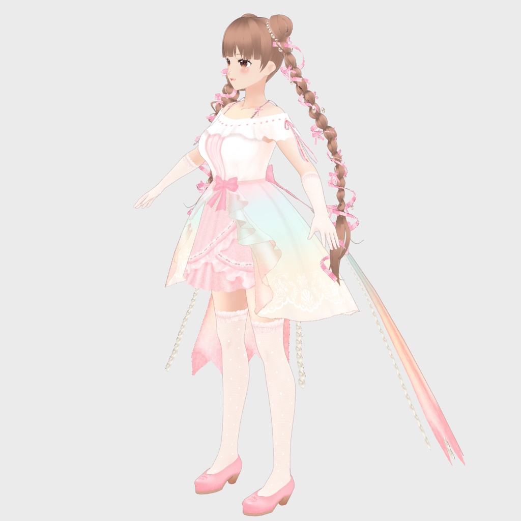 VRoid Outfit Texture 真珠姫のパステルドレス