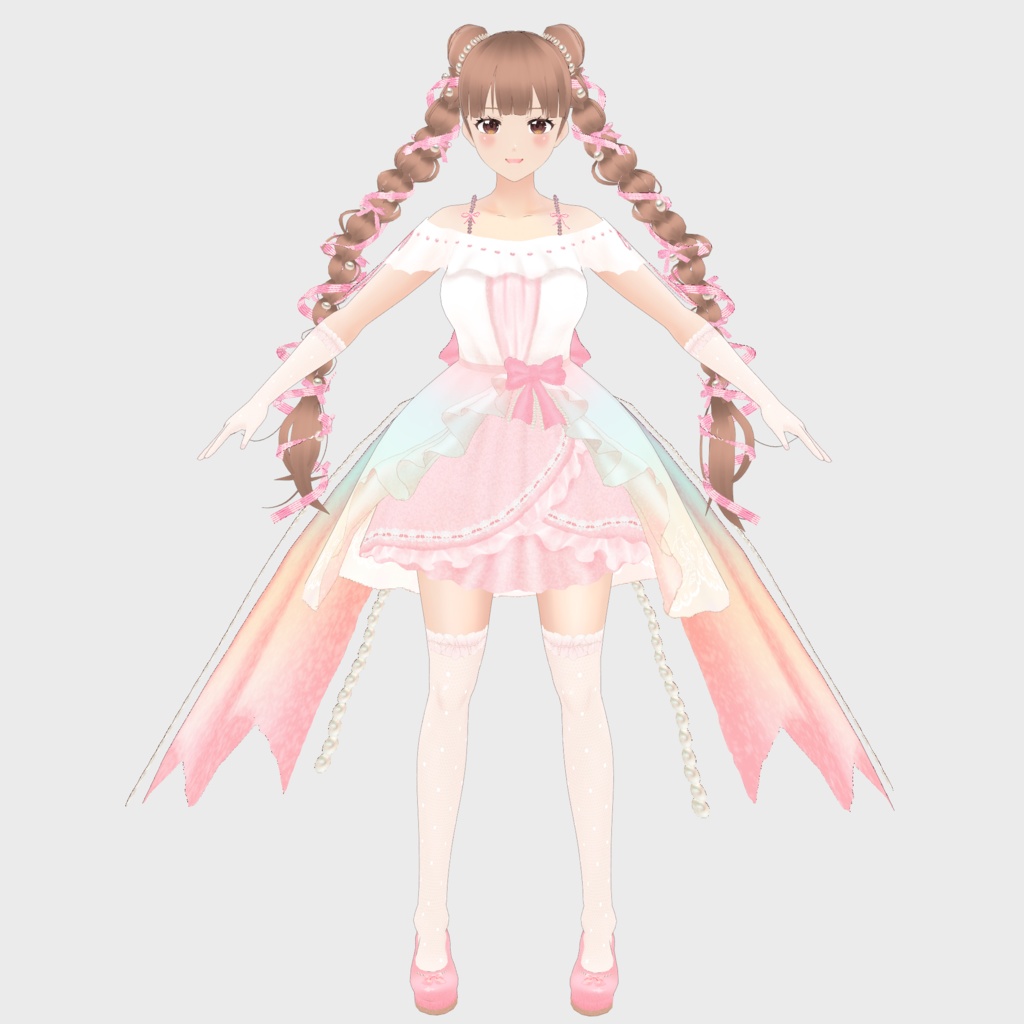 VRoid Outfit Texture 真珠姫のパステルドレス