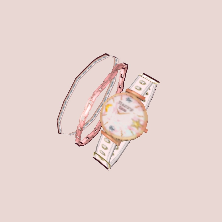 ☆FREE☆ VRoid Accessory 貫通しがちな腕時計&ブレスレットセット