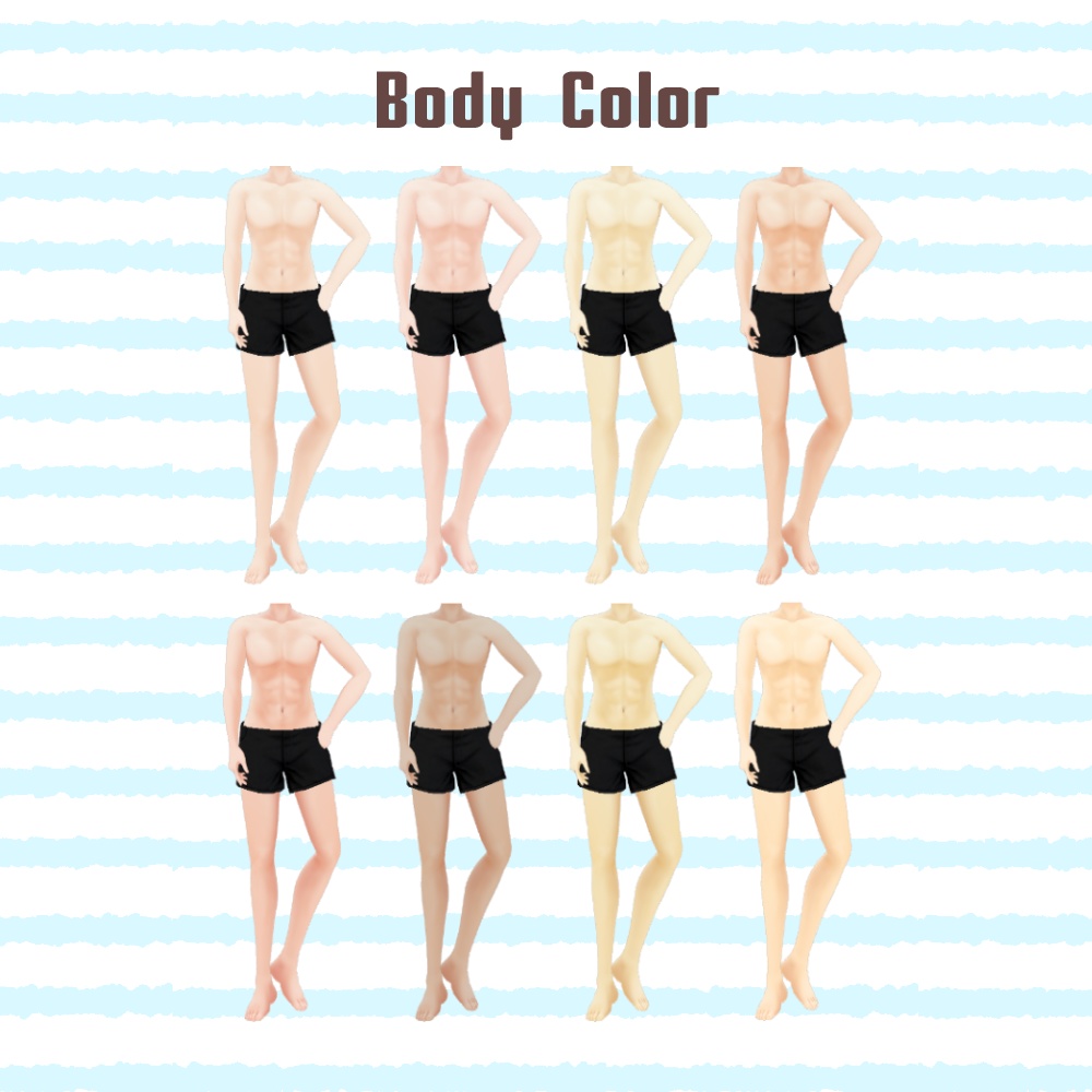 ★15禁★ VRoid Skin Texture 極甘メンズ肌(8colors)