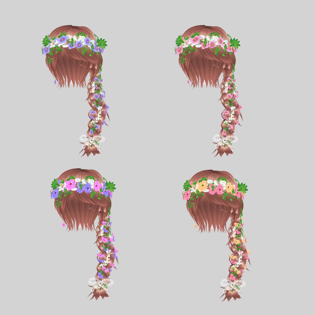 VRoid Hair お花がたっぷり❤花冠のウェディングヘア