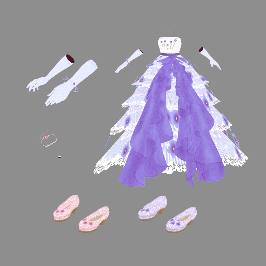 VRoid Outfit ウェディングドレス~恋路~