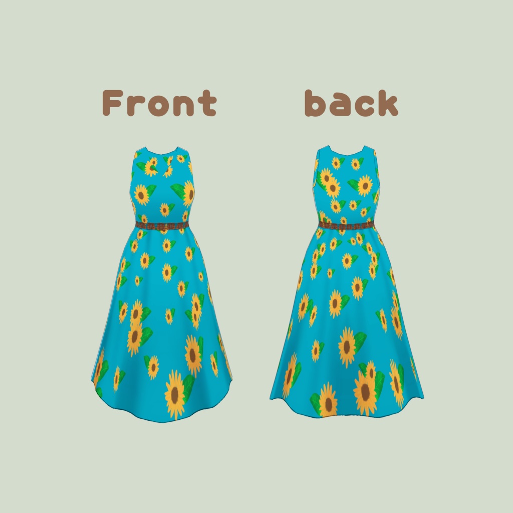 VRoid Outfit Texture ひまわりワンピース(10color)
