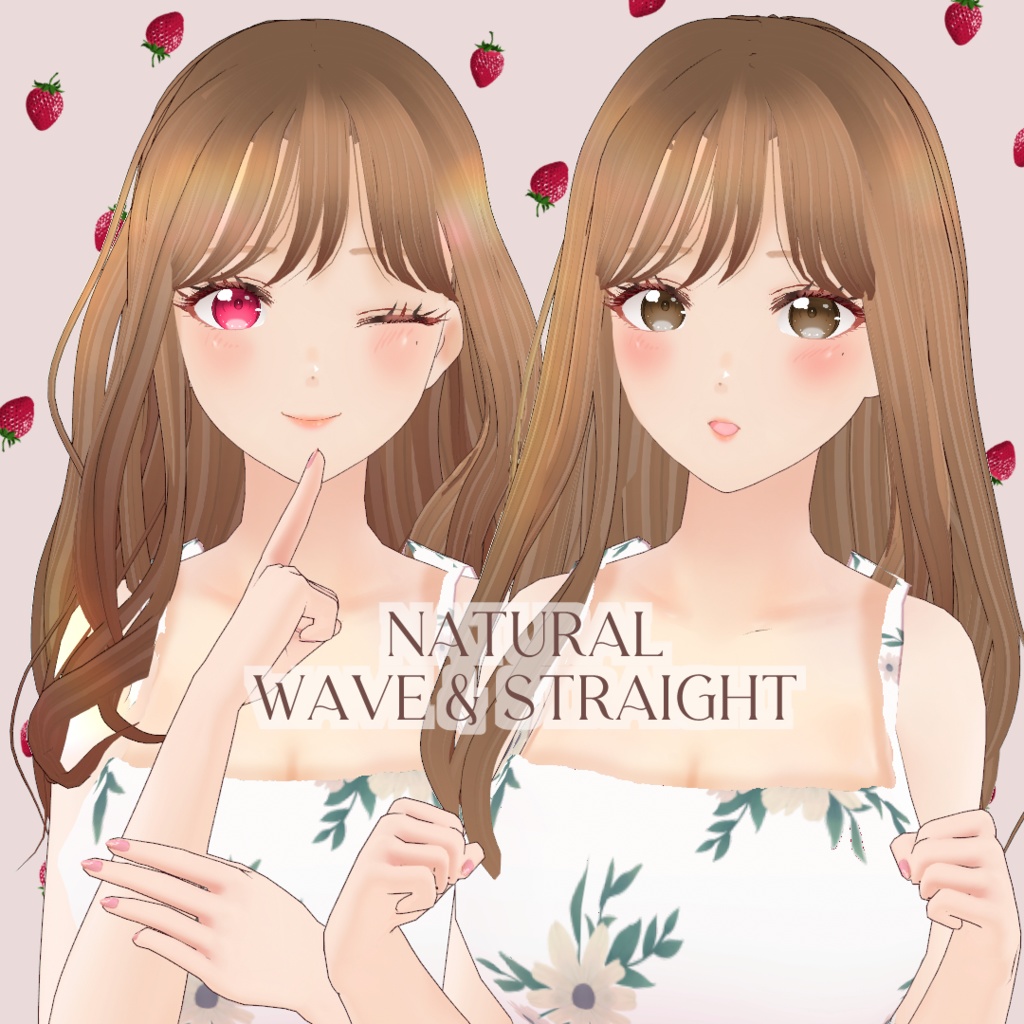 VRoid Hair presets ナチュラルなウェーブ&ストレートヘア