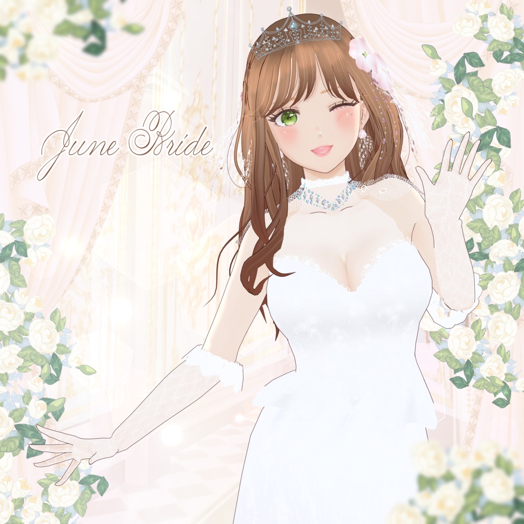 VRoid Outfit & Hair Accessory 「June Bride」