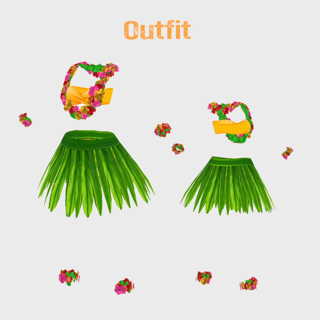 VRoid Outfit & Hair Accessory「🌺Tropical Swing🌺」
