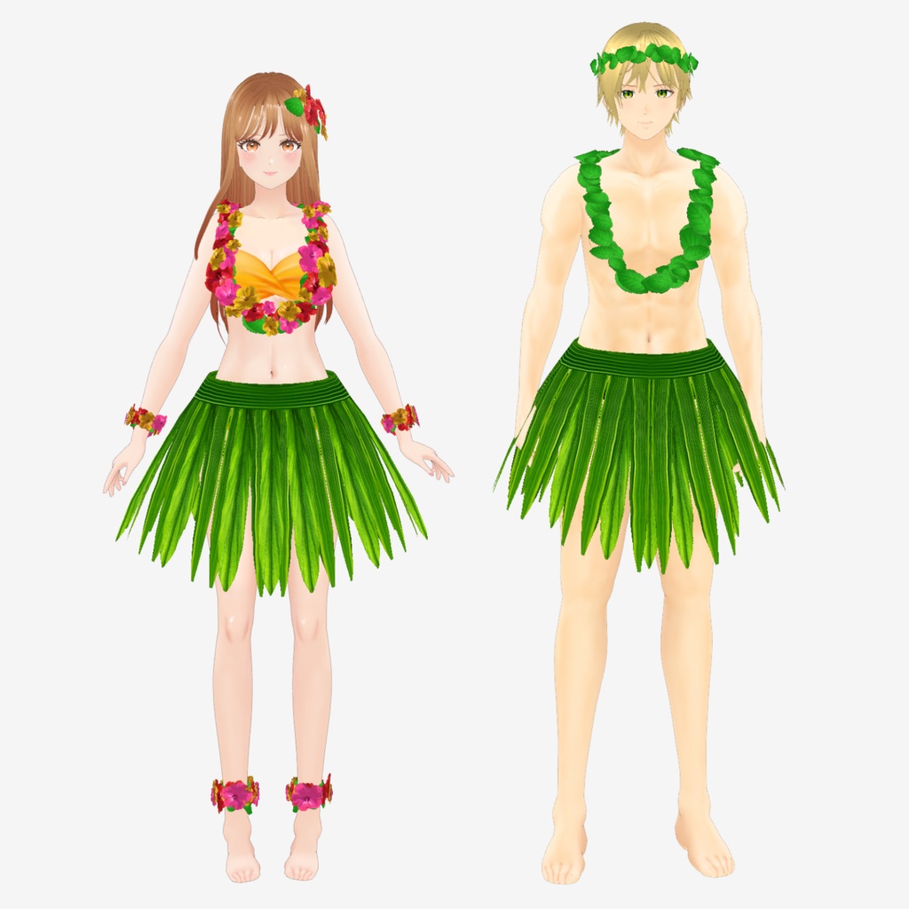 VRoid Outfit & Hair Accessory「🌺Tropical Swing🌺」