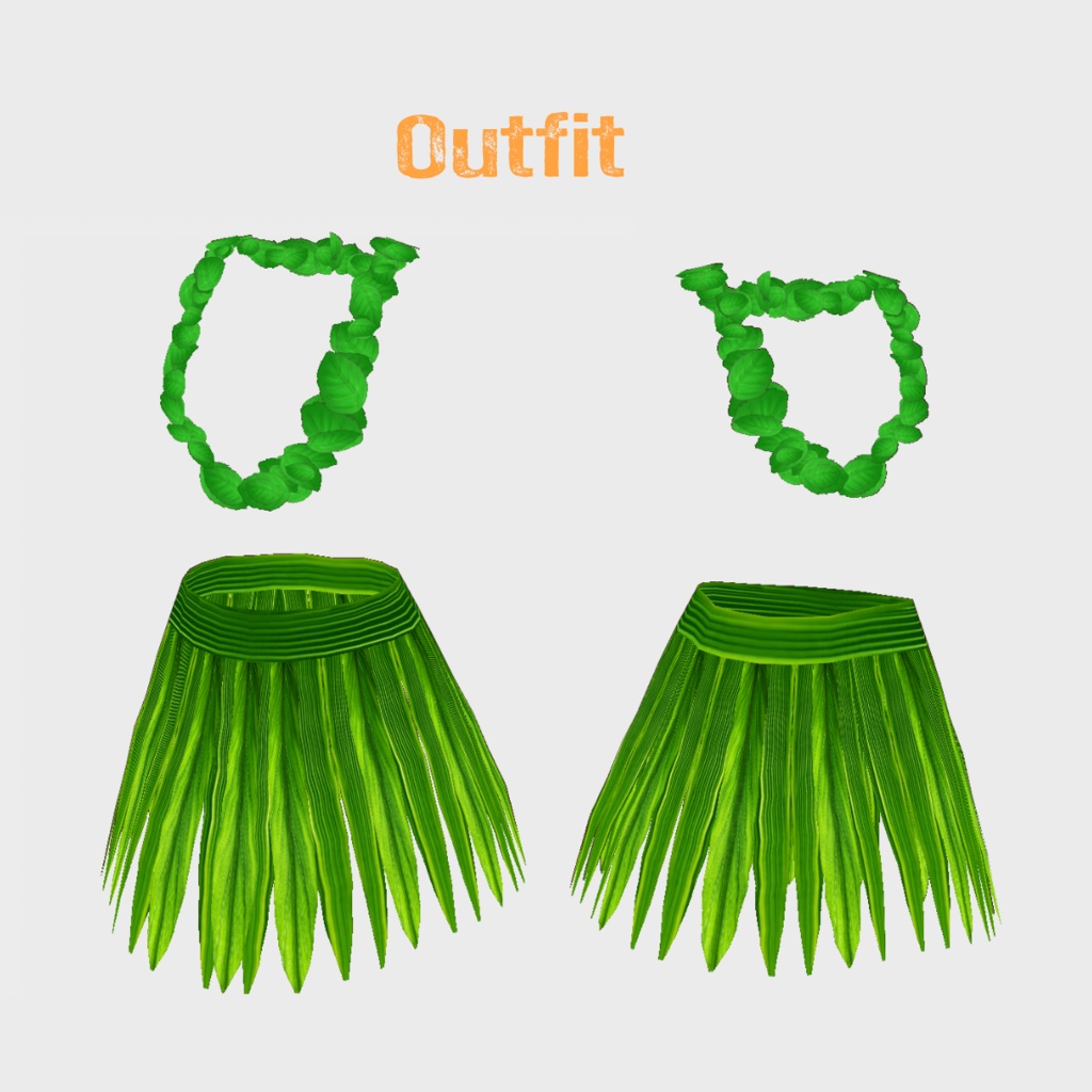 VRoid Outfit & Hair Accessory「🌺Tropical Swing🌺」