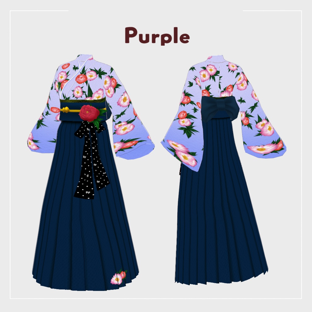 VRoid Clothes & Hair Accessory 「艶やか牡丹の着物」