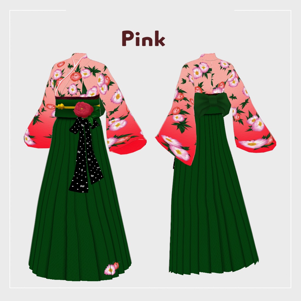 VRoid Clothes & Hair Accessory 「艶やか牡丹の着物」