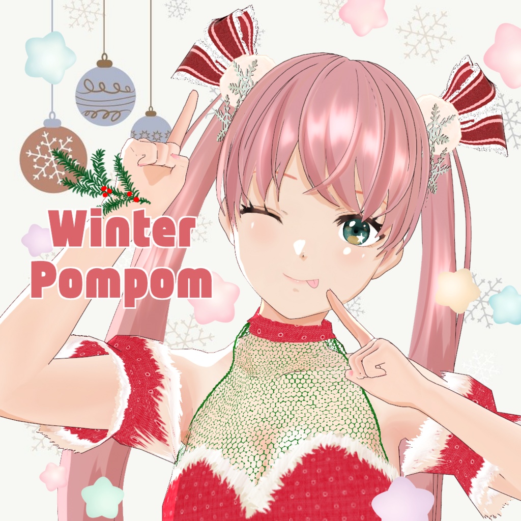 VRoid Hair presets 冬のポンポン飾り♡Winter Pompom