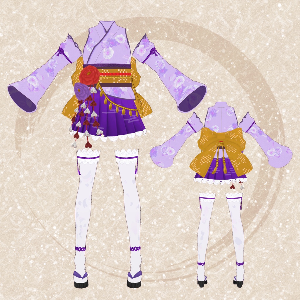 VRoid Clothes「ゲキカワ♡ミニ丈着物セット(Renewal)」