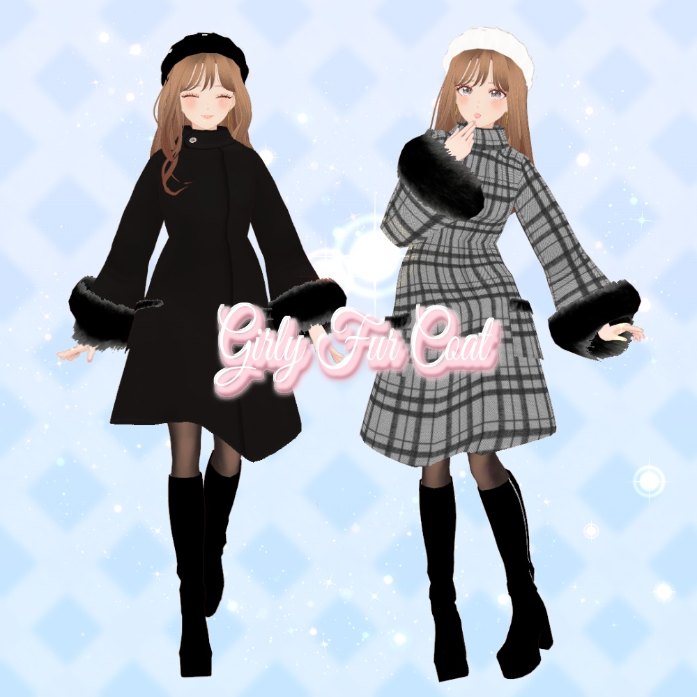 VRoid Clothes & Hair Accessory 「Girly Fur Coat」
